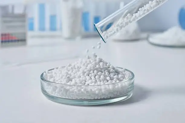 polymer pellets undergoing laboratory quality control analysis